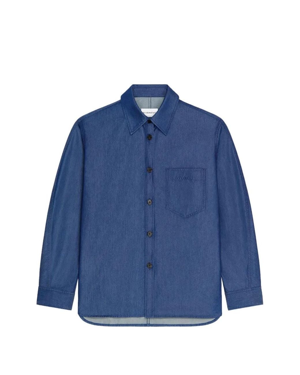 Givenchy Blue Couture Seam Overshirt Denim With Stamp for men