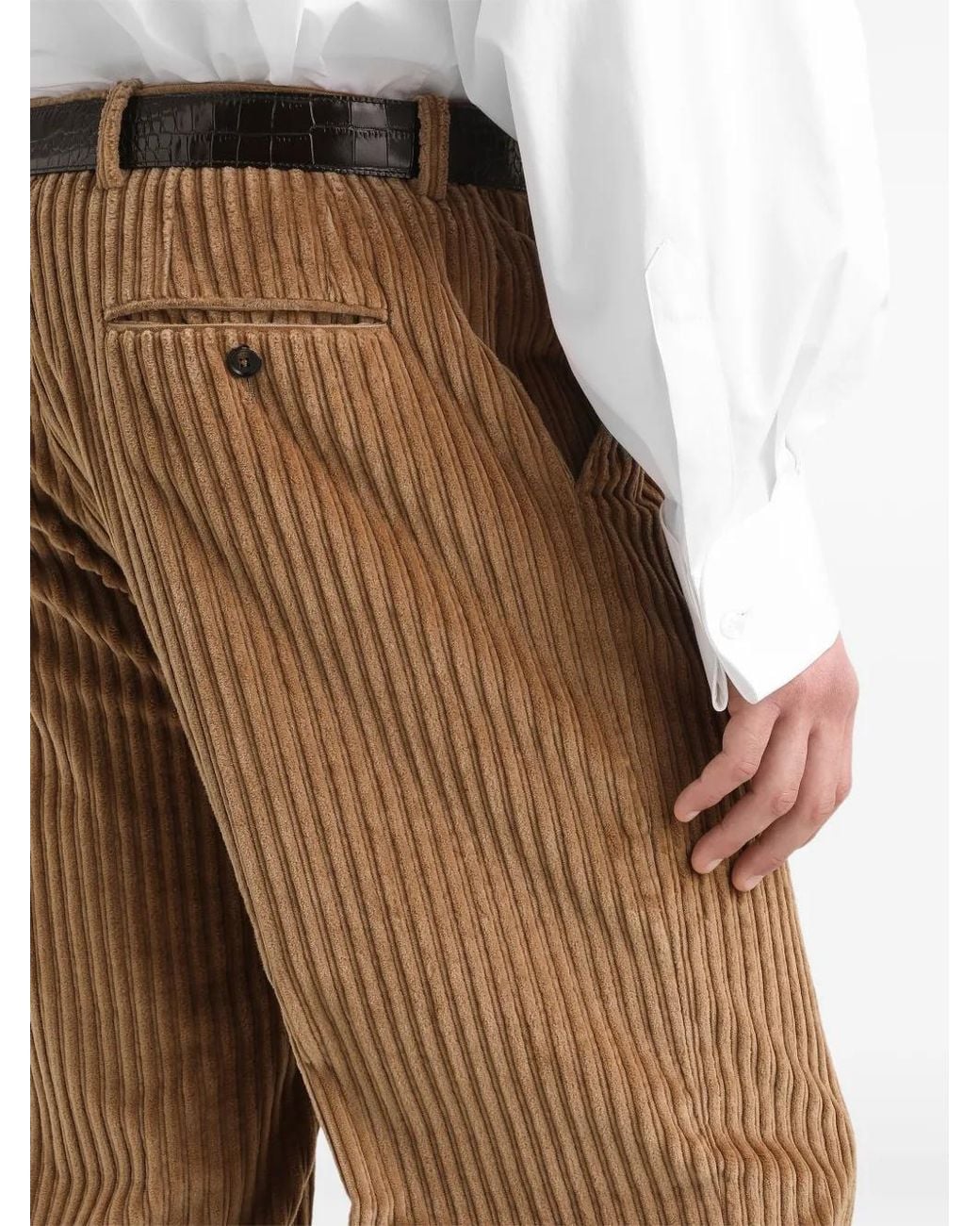 Dolce & Gabbana Natural Corduroy Trousers for men