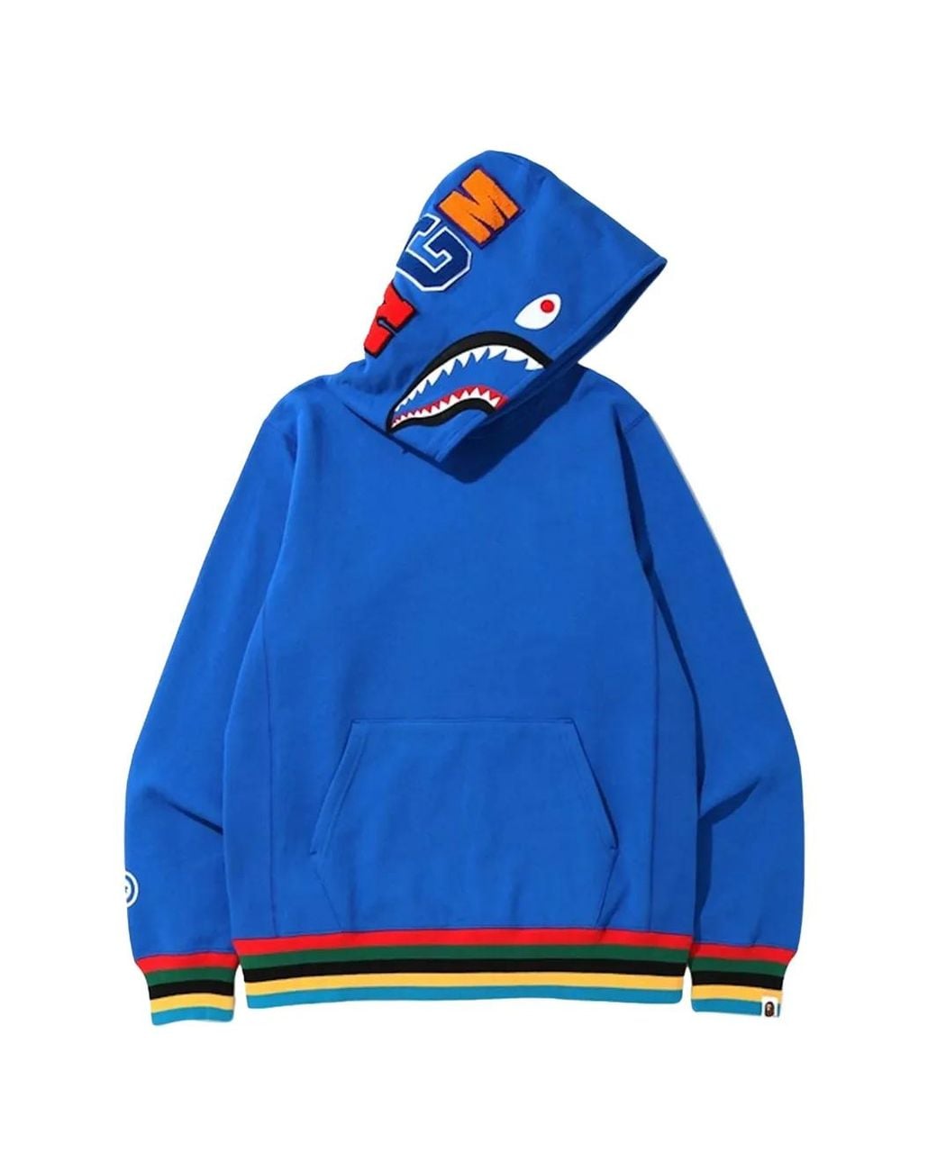 A Bathing Ape Blue Shark-Print Hoodie for men