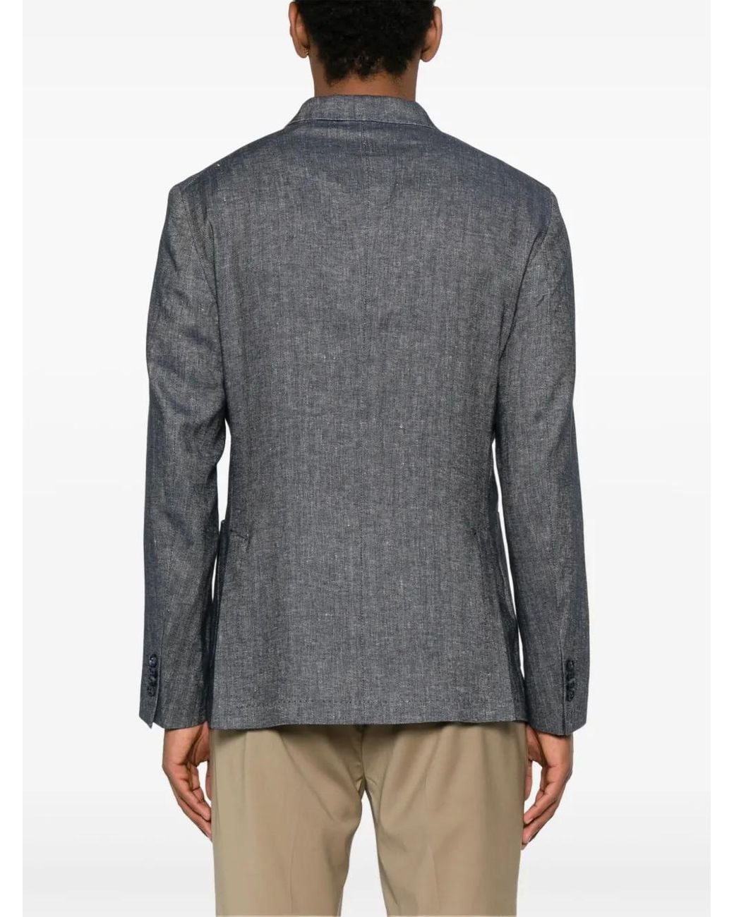 Manuel Ritz Gray Double-Breasted Blazer for men