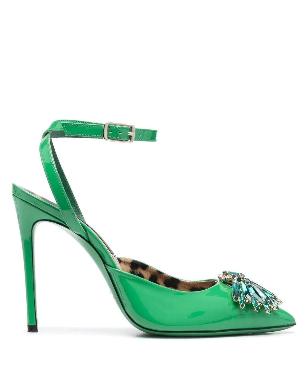 Philipp Plein Green Vernice 110Mm Crystal-Embellished Pumps