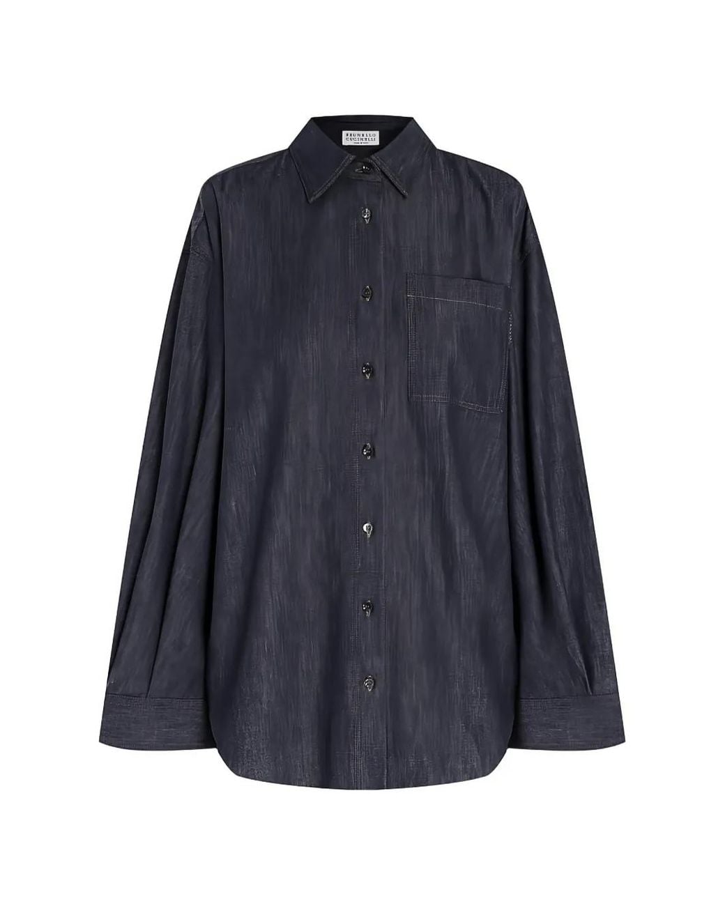 Brunello Cucinelli Blue Oversized Button-Down Shirt