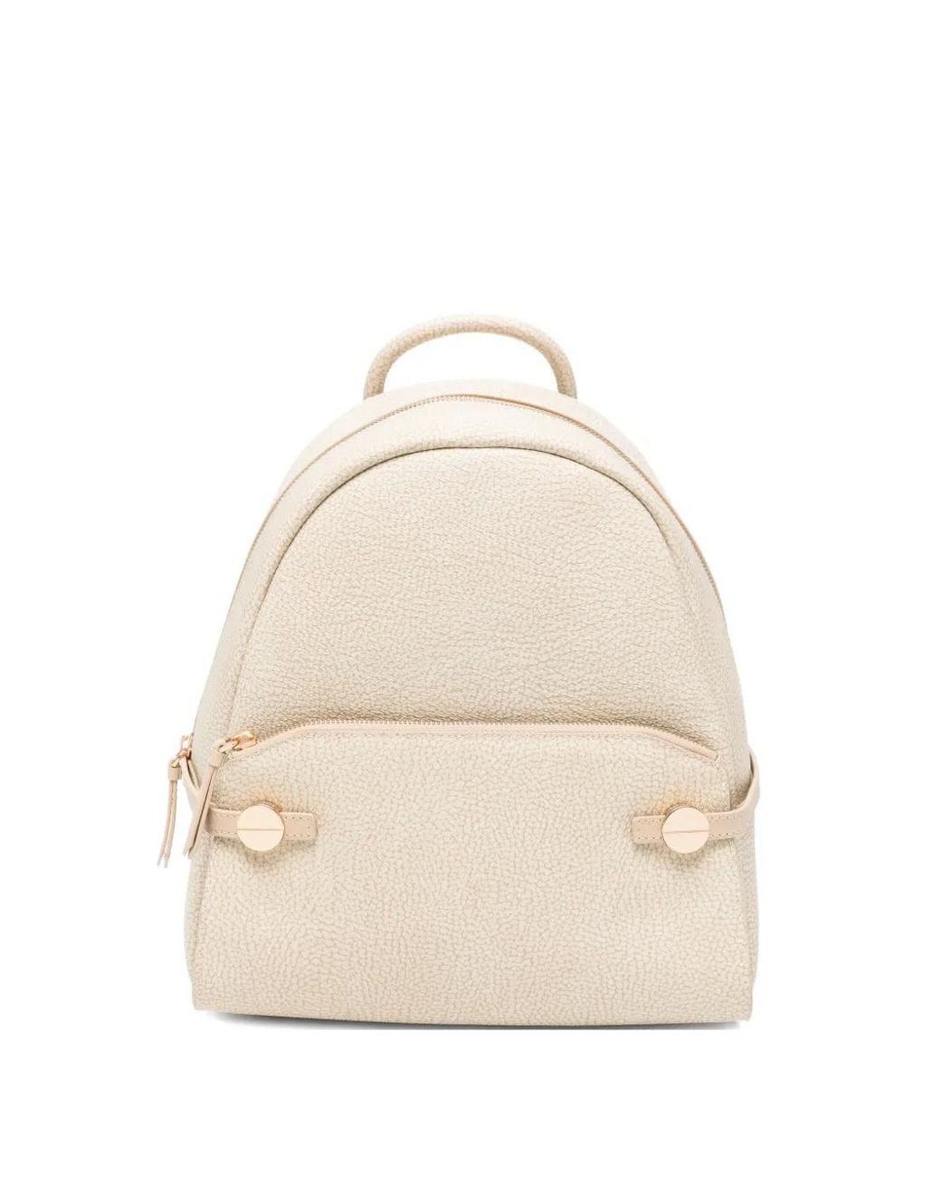 Borbonese Natural Medium Top-Handle Backpack