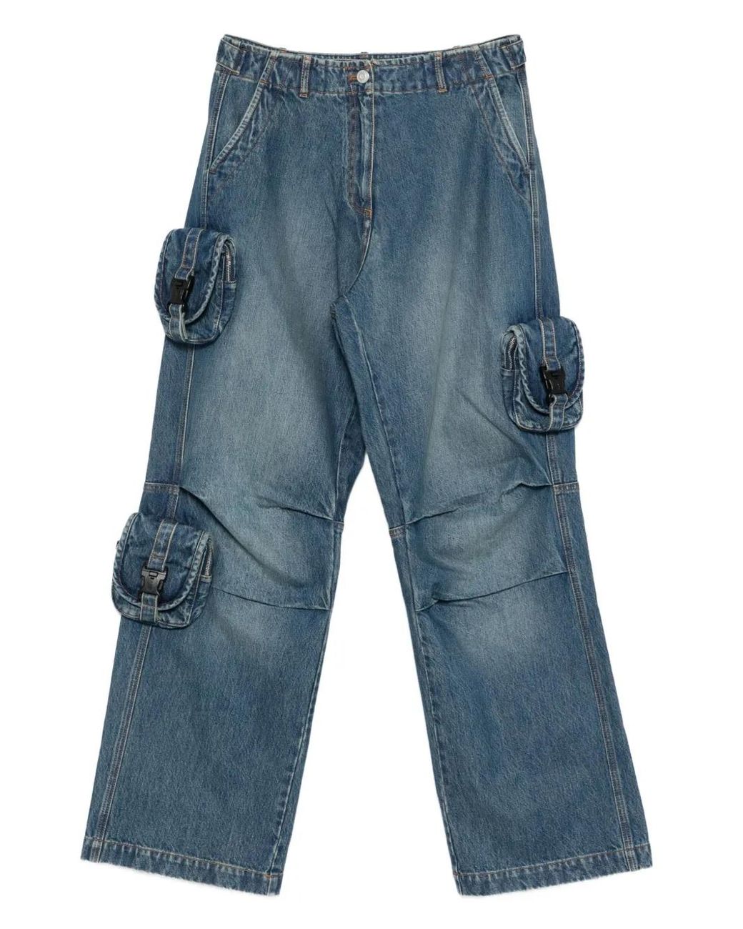 Coperni Blue Flap-Pocket Cotton Jeans