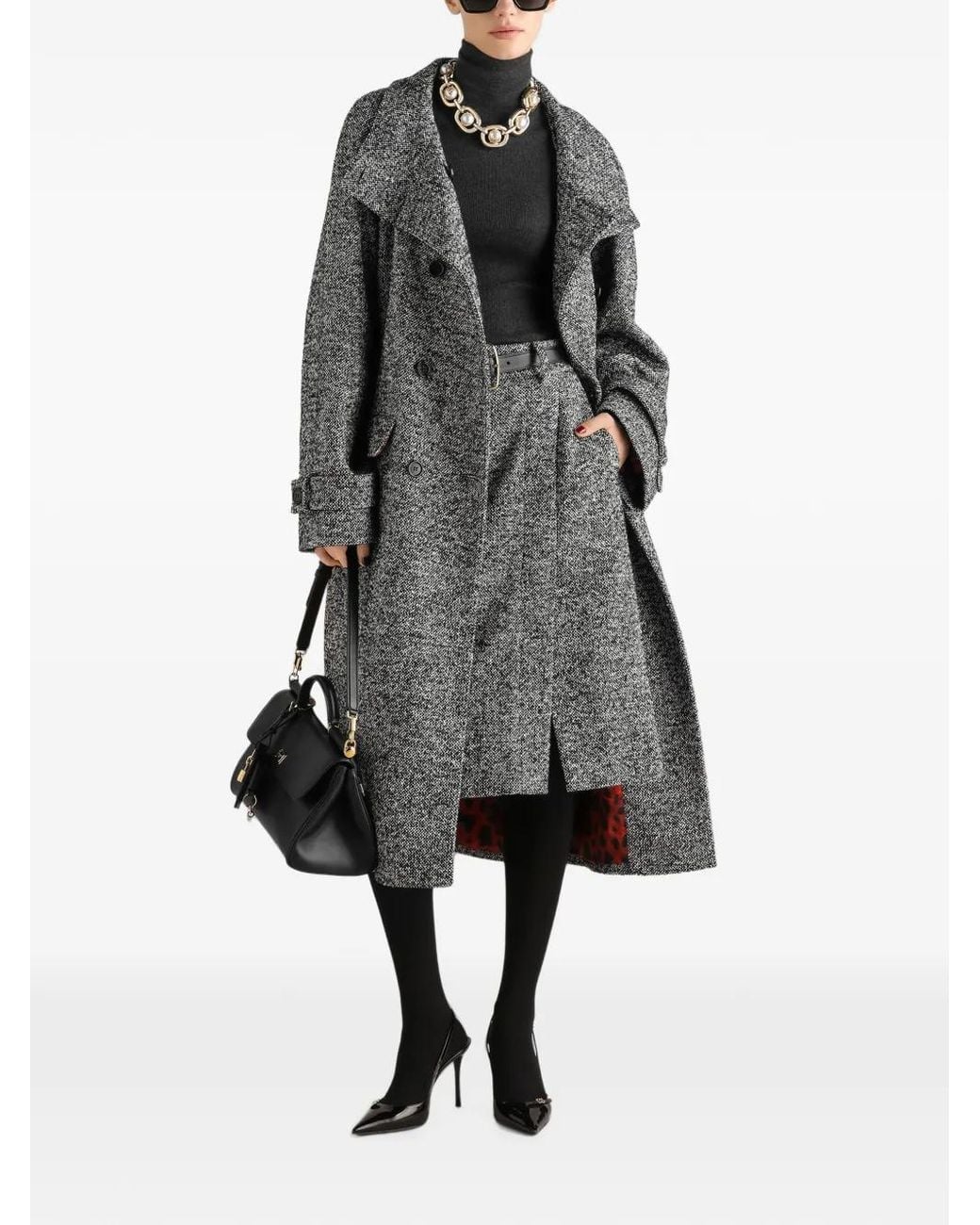 Dolce & Gabbana Gray Jupe En Laine Mélangée