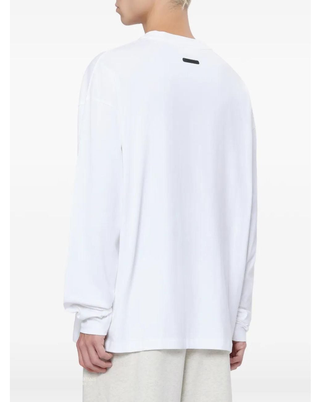 Fear Of God White Logo-Print Long-Sleeved T-Shirt for men