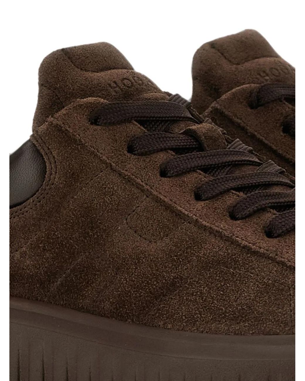 Hogan Brown H-Stripes Sneakers