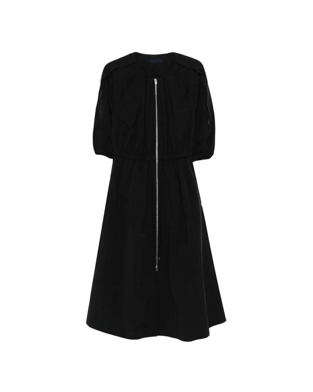 Juun.J Black Zip-Fastening Midi Dress