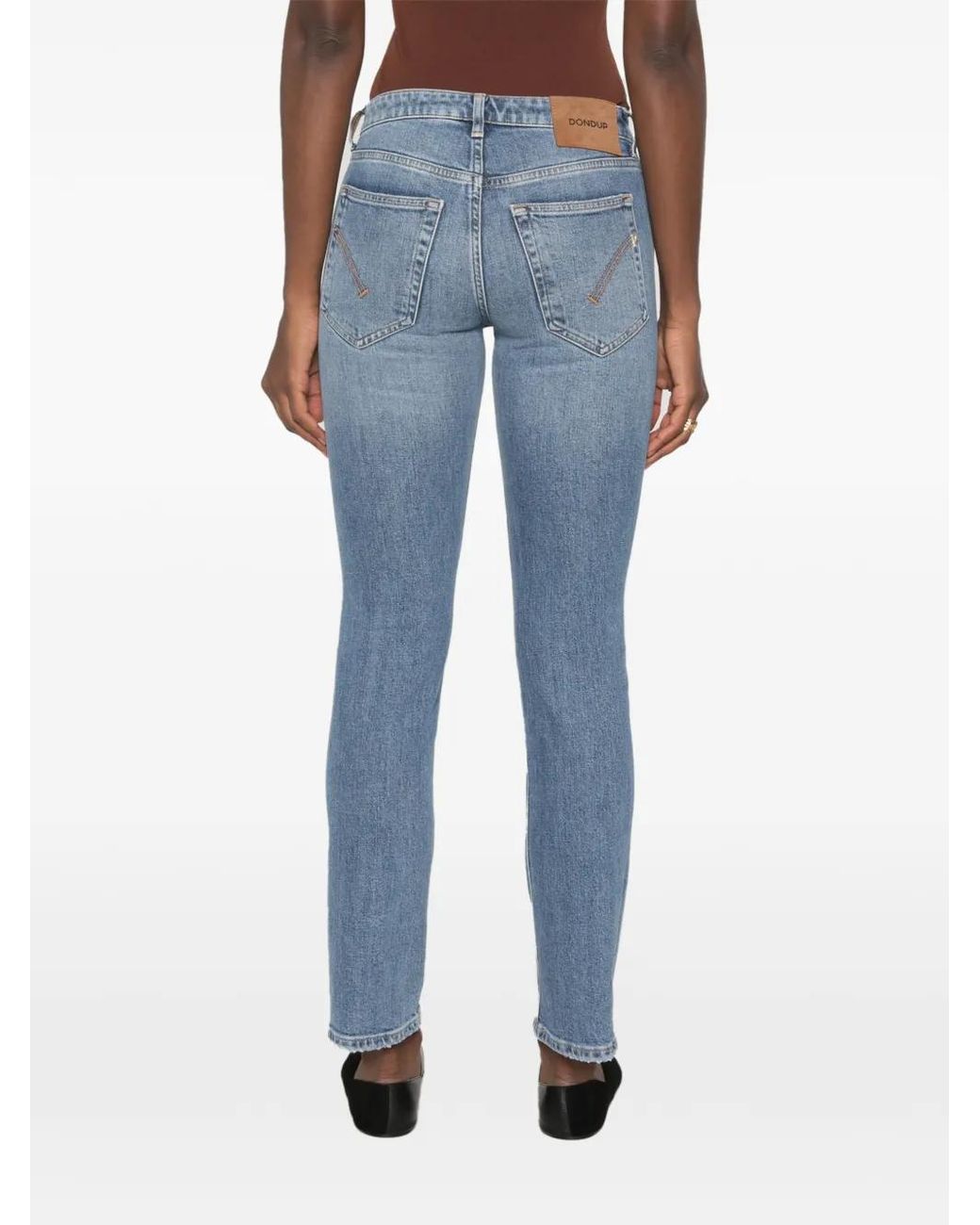 Dondup Blue Faded Slim-Fit Jeans