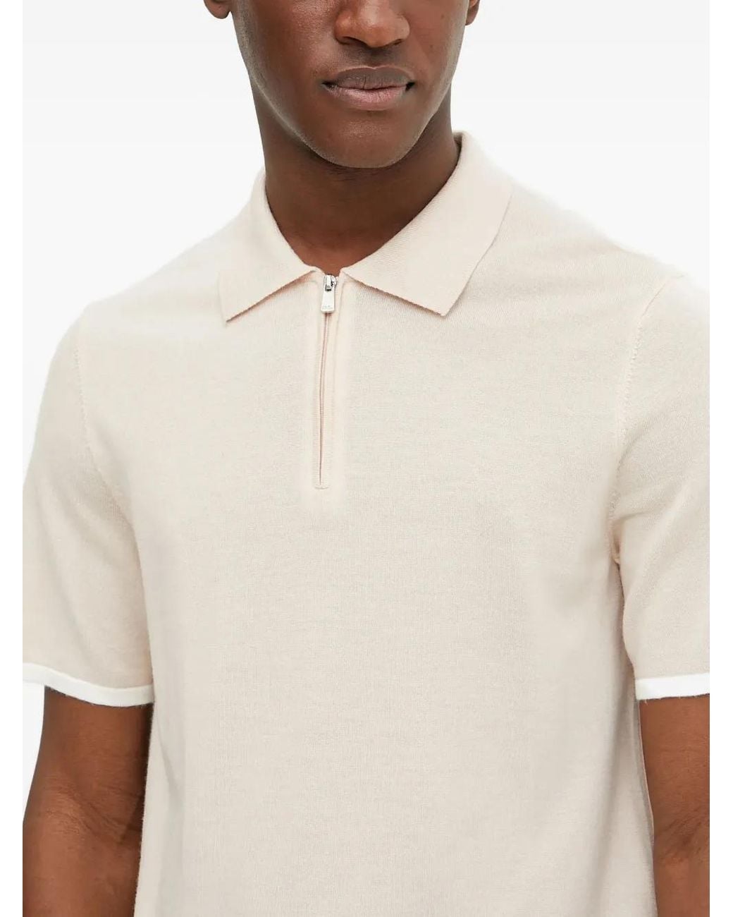 From Future White Zip-Detail Polo Shirt for men