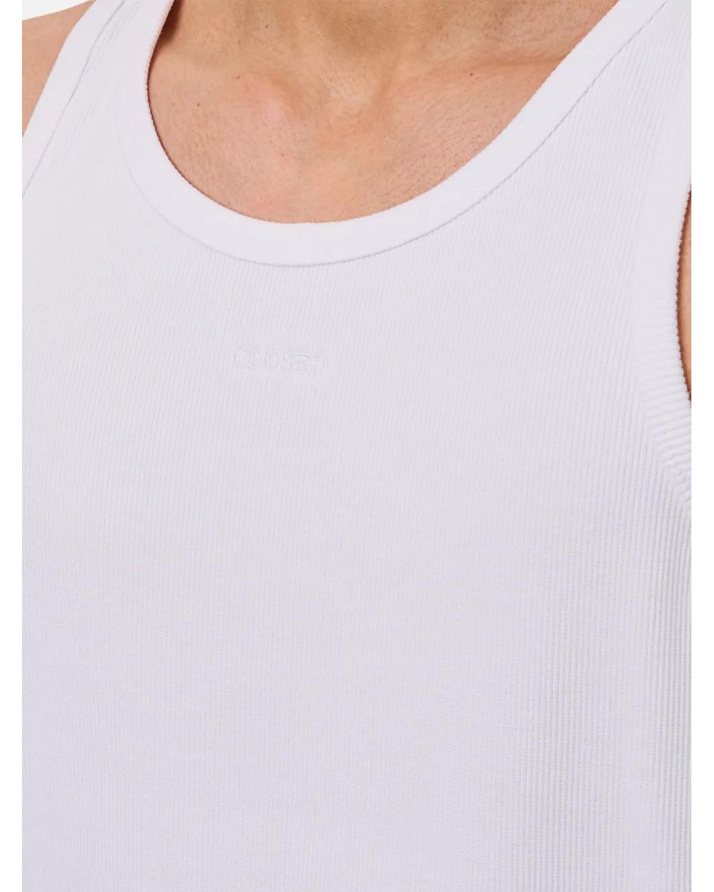 Closed Geripptes Trägershirt in White für Herren