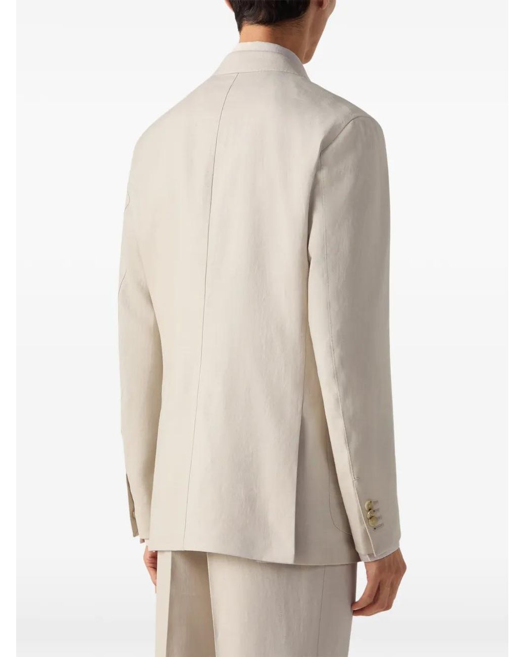 Zegna Natural Single-Breasted Patch-Pocket Blazer for men