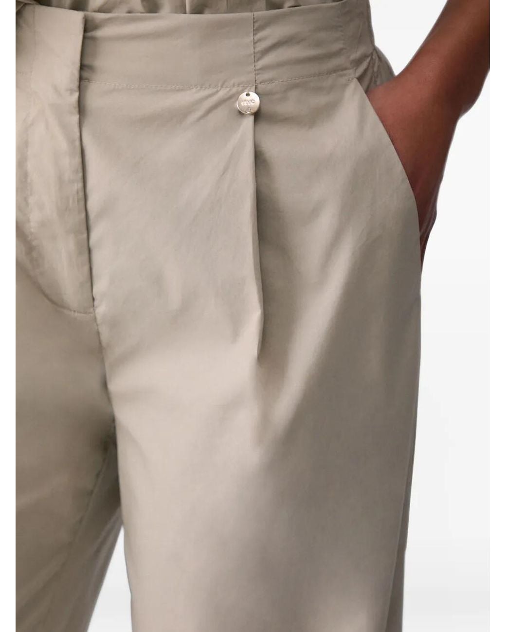 Liu Jo White Flared Poplin Trousers