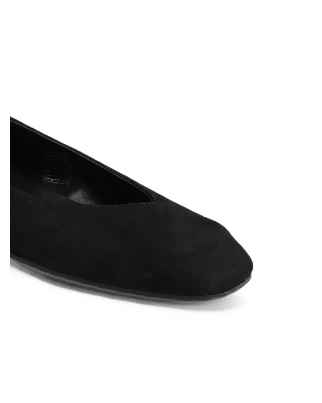 BIANCADI Black Square-Toe Ballet Flats