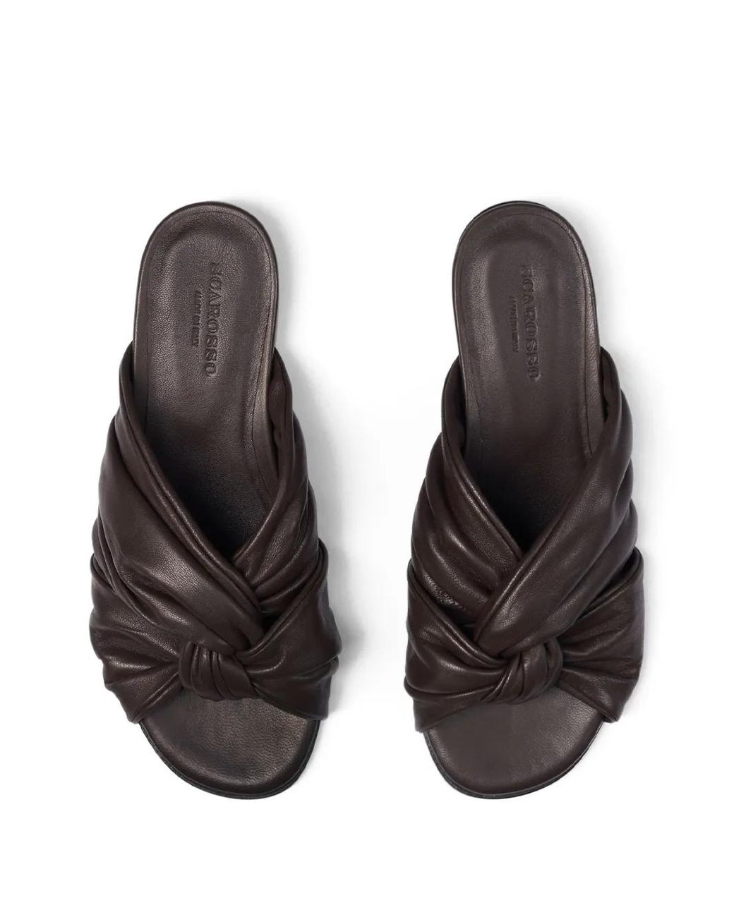 Scarosso Black Knotted-Detail Slide Sandals