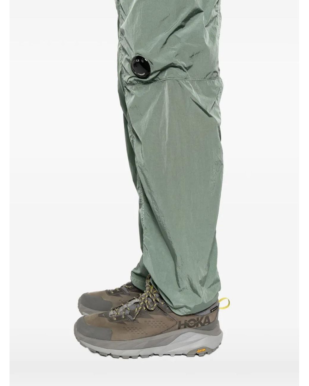 C P Company Green Chrome-R Regular Cargo Lens Pants for men