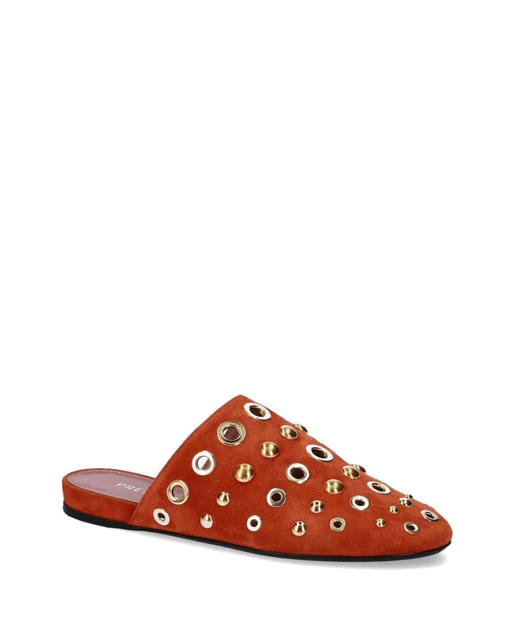 Premiata Brown Eyelet Stud Flat Mules