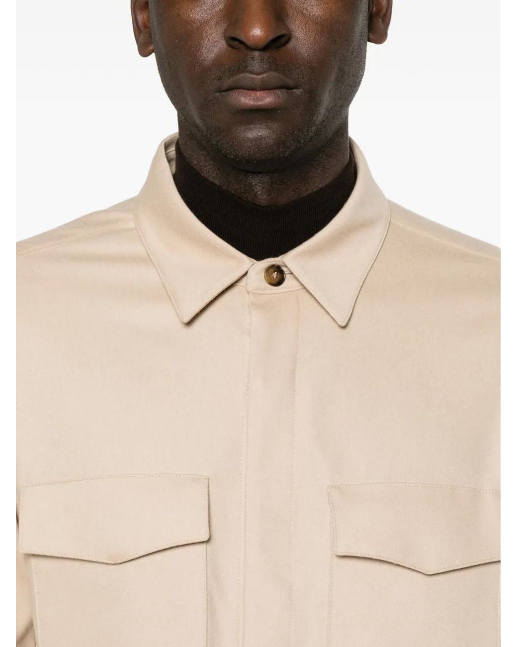 Canali Natural Button-Up Flap-Pocket Jacket for men