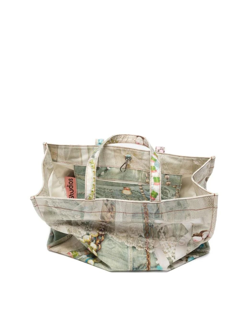 Borsa Tote Con Bordo di Acne in Natural