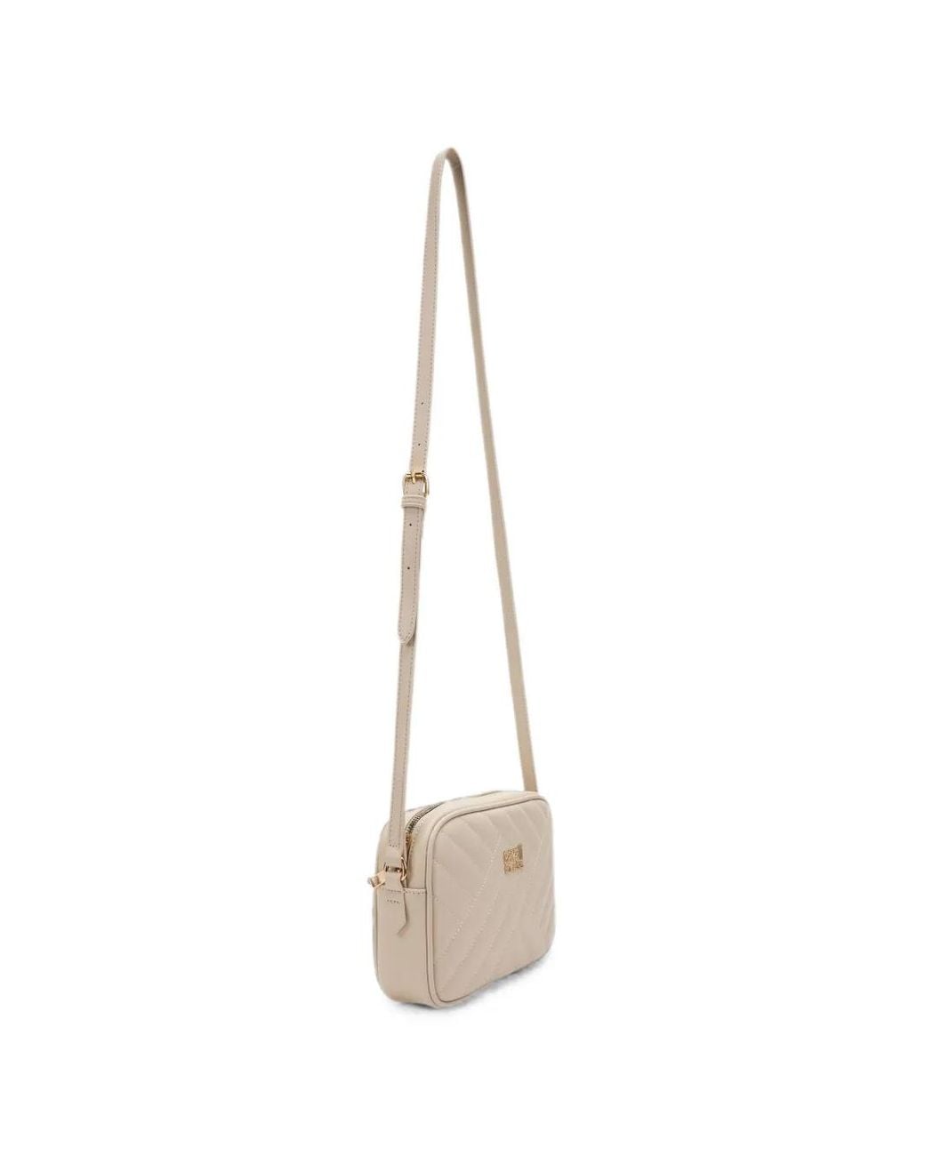 Roberto Cavalli White Quilted Logo-Plaque Shoulder Bag