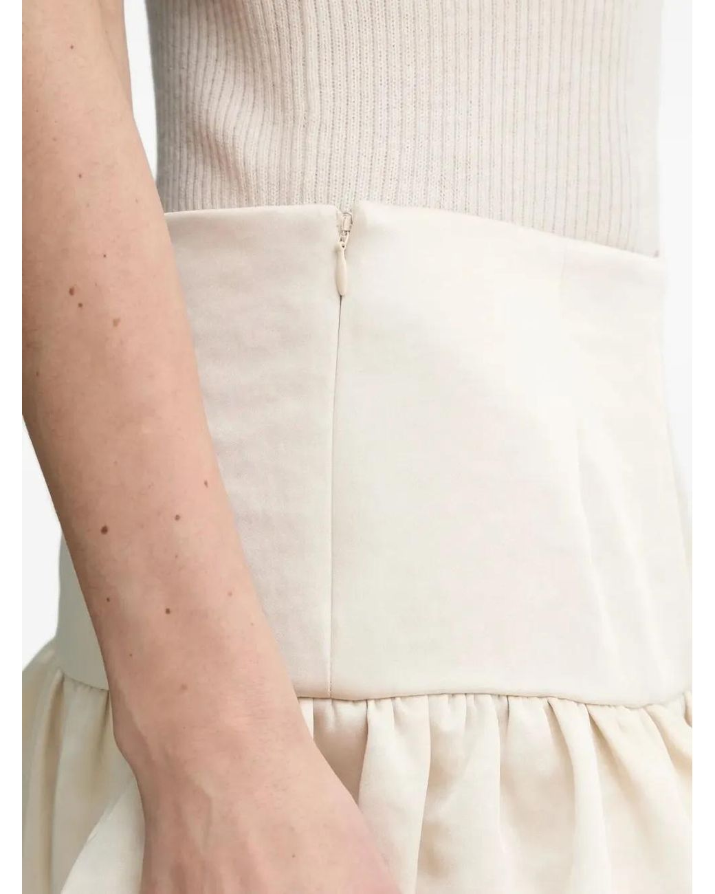 Herskind White Bubble-Hem Mini Skirt