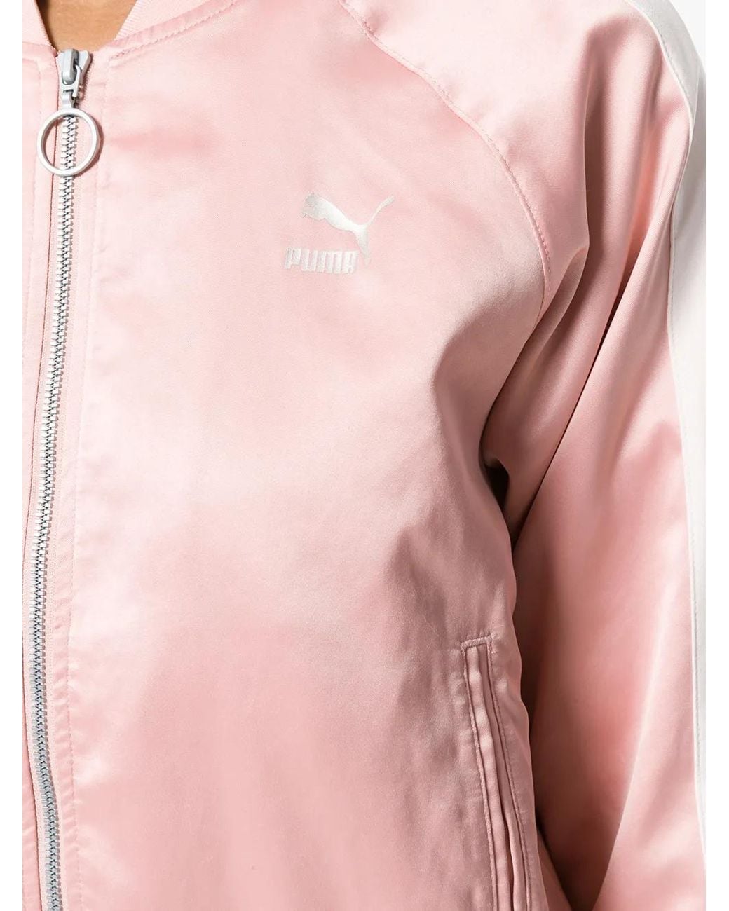 PUMA Pink Cropped Bomber Jacket