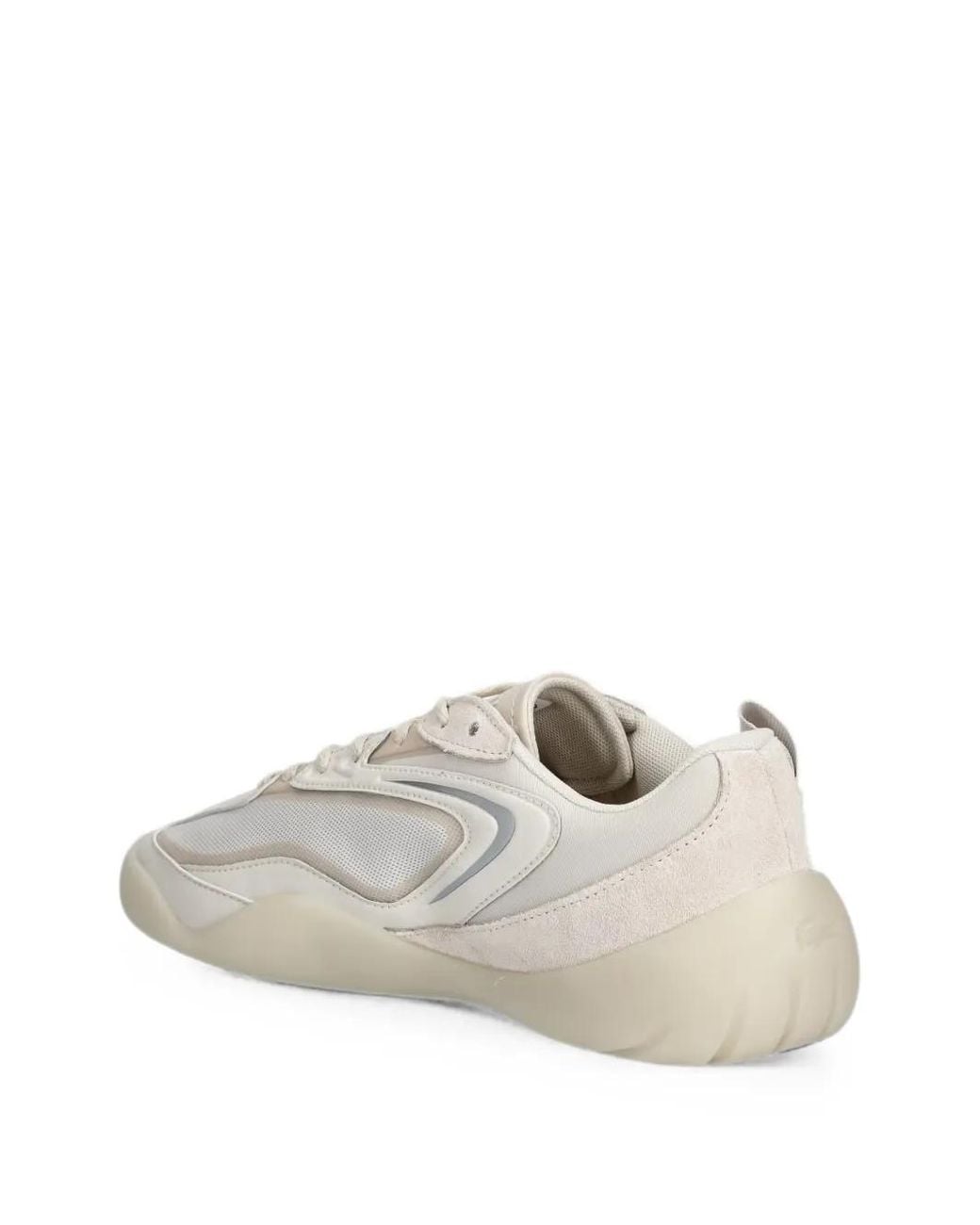 Lacoste White Baskets Side Low À Empiècements En Mesh
