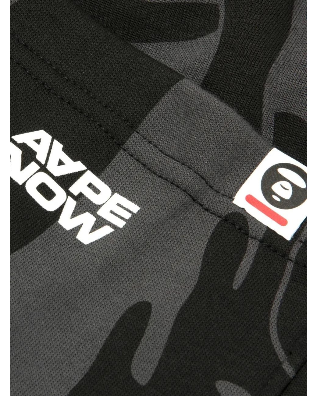 Aape By A Bathing Ape Black Moonface Camo Track Pants for men
