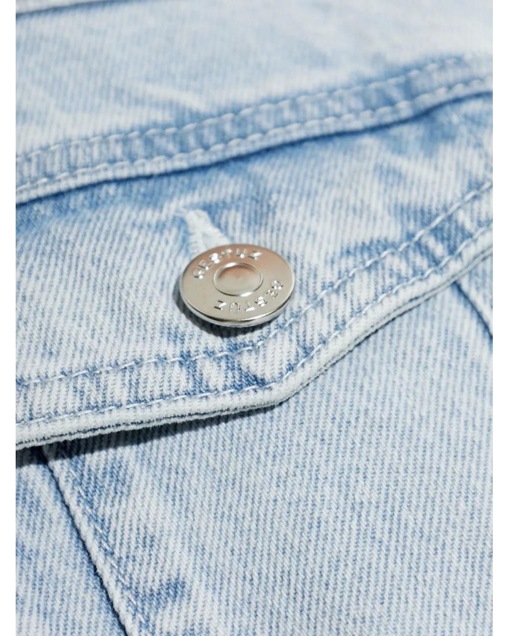 Gestuz Blue Gzparwana Button-Down Denim Jacket
