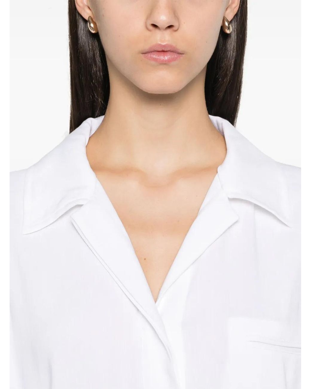 Lorena Antoniazzi White Linen Twill Button-Down Dress