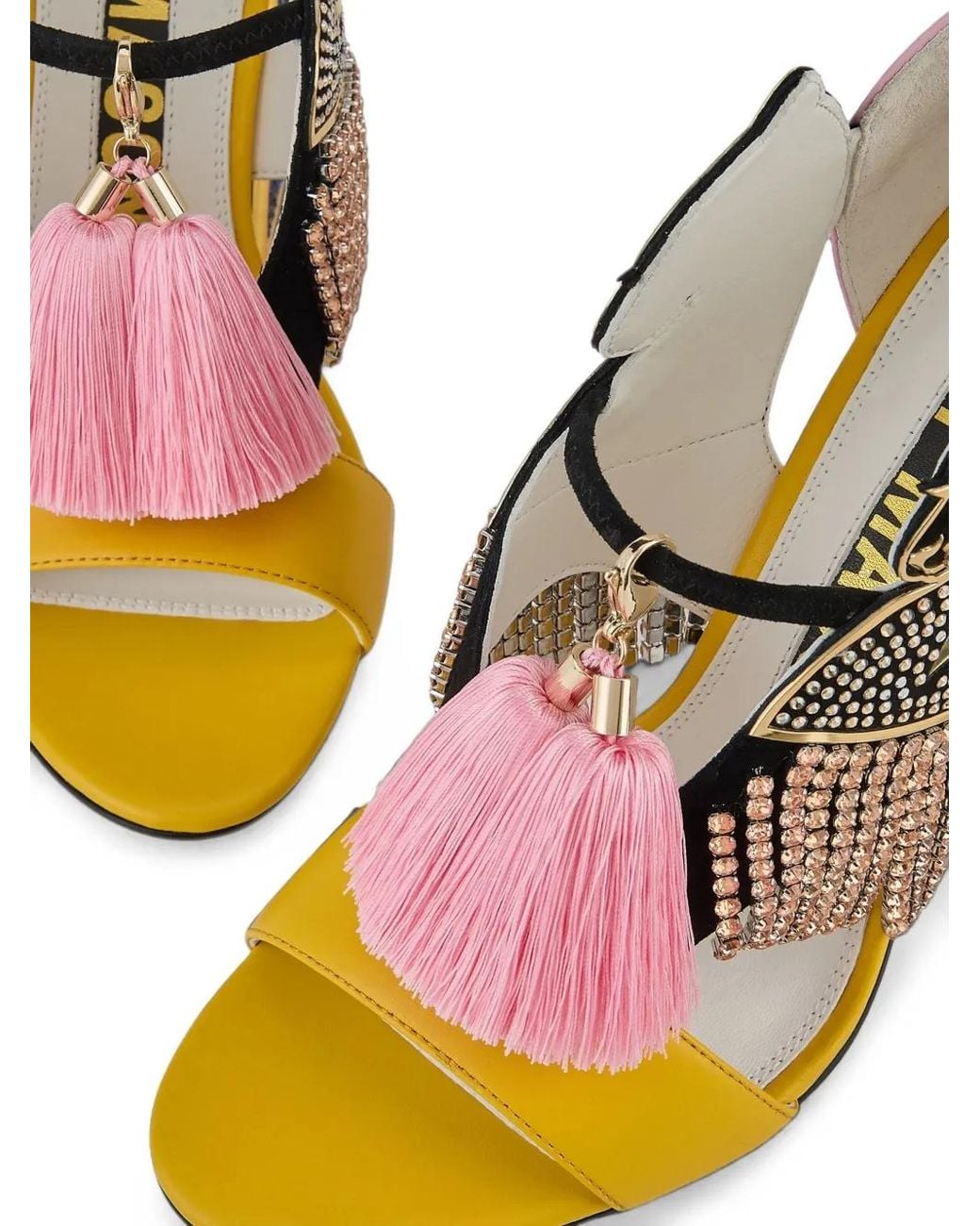 Kat Maconie Pink Sandales Aya Panther Ornées De Cristaux
