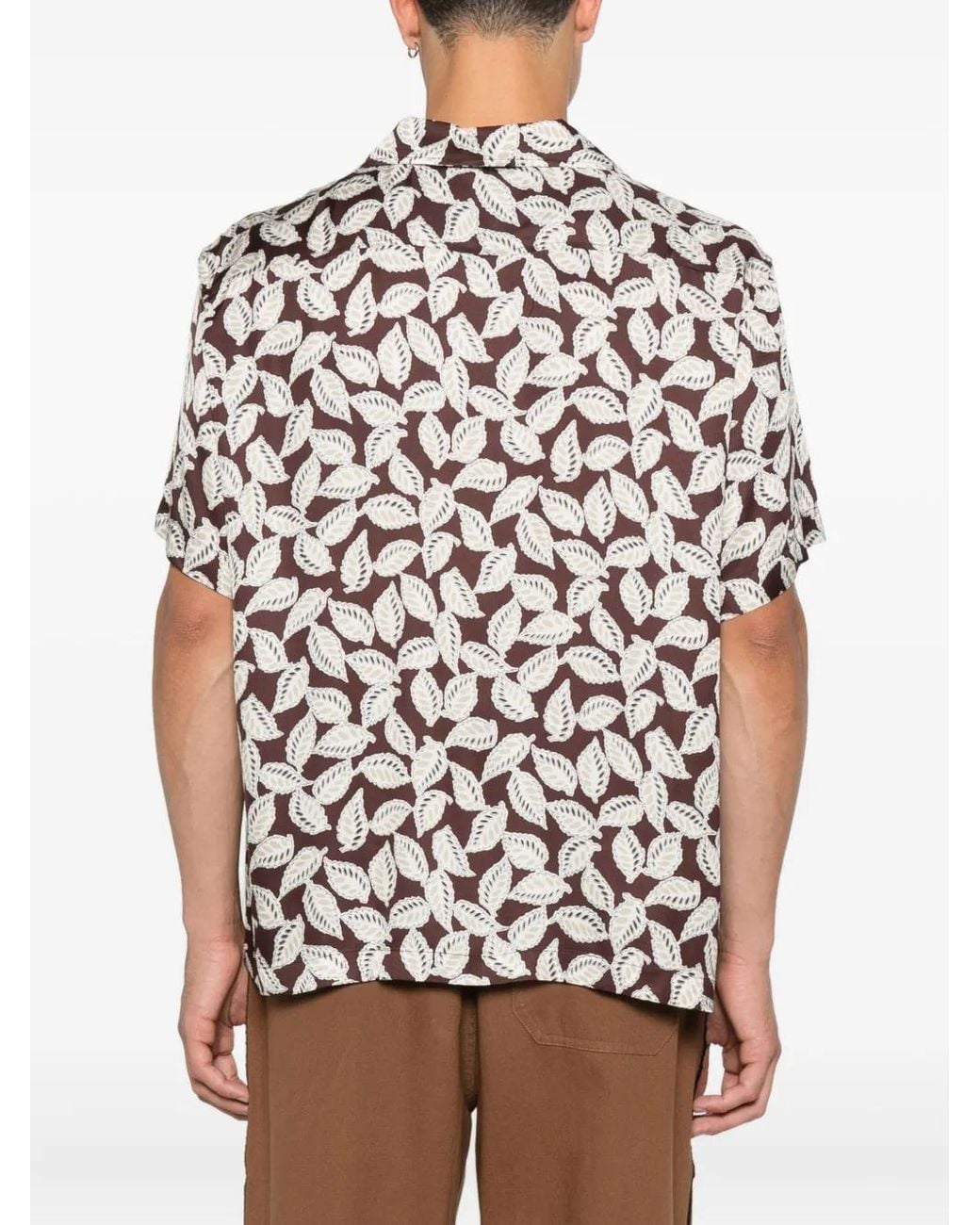Bode White Leaf-Print Shirt for men