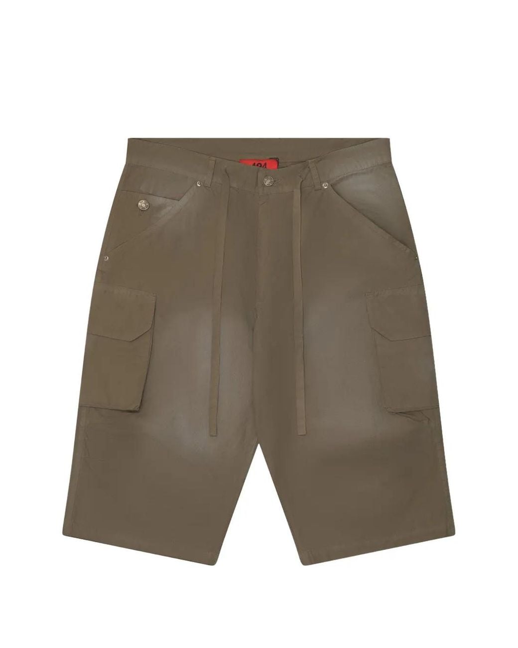 424 Gray Drawstring Cargo Shorts for men