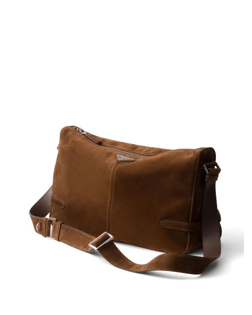 Prada Brown Suede Shoulder Bag for men