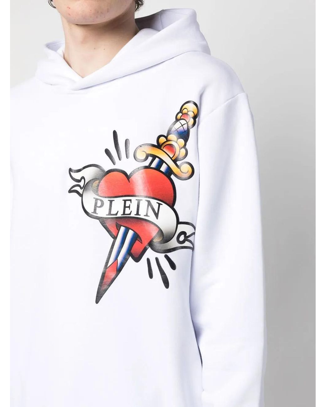 Philipp Plein White Logo-Print Hoodie for men