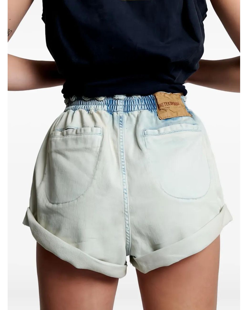 One Teaspoon Blue Hunters Elasticated Boyfriend Shorts