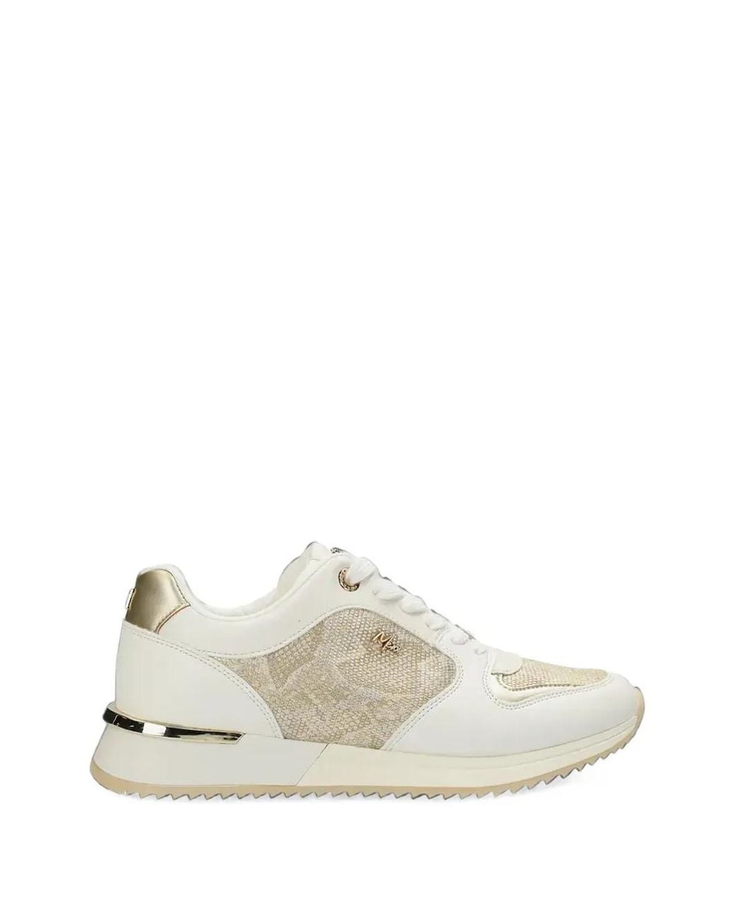 Mexx White Baskets Fleur Ellen À Effet Peau De Serpent Et Empiècement Métallisé