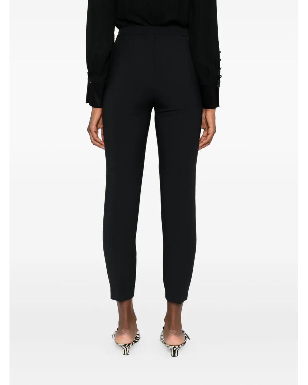 Elisabetta Franchi Black Cropped Tailored Trousers