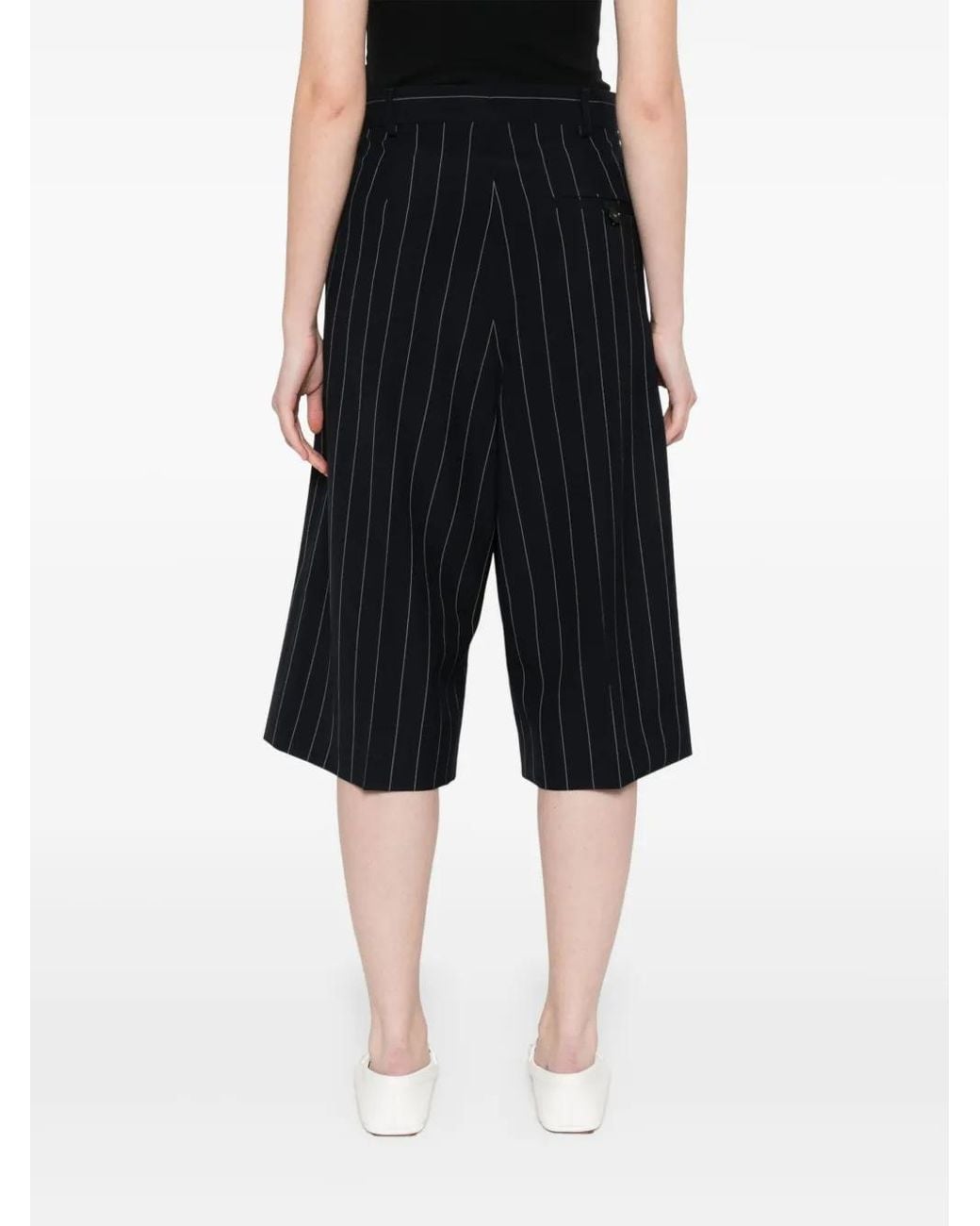 Stella McCartney Black Pinstriped Tailored Shorts