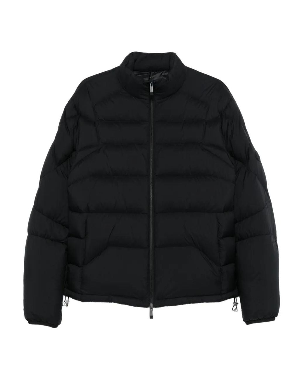Moncler Black Quilted Zip-Up Jacket for men