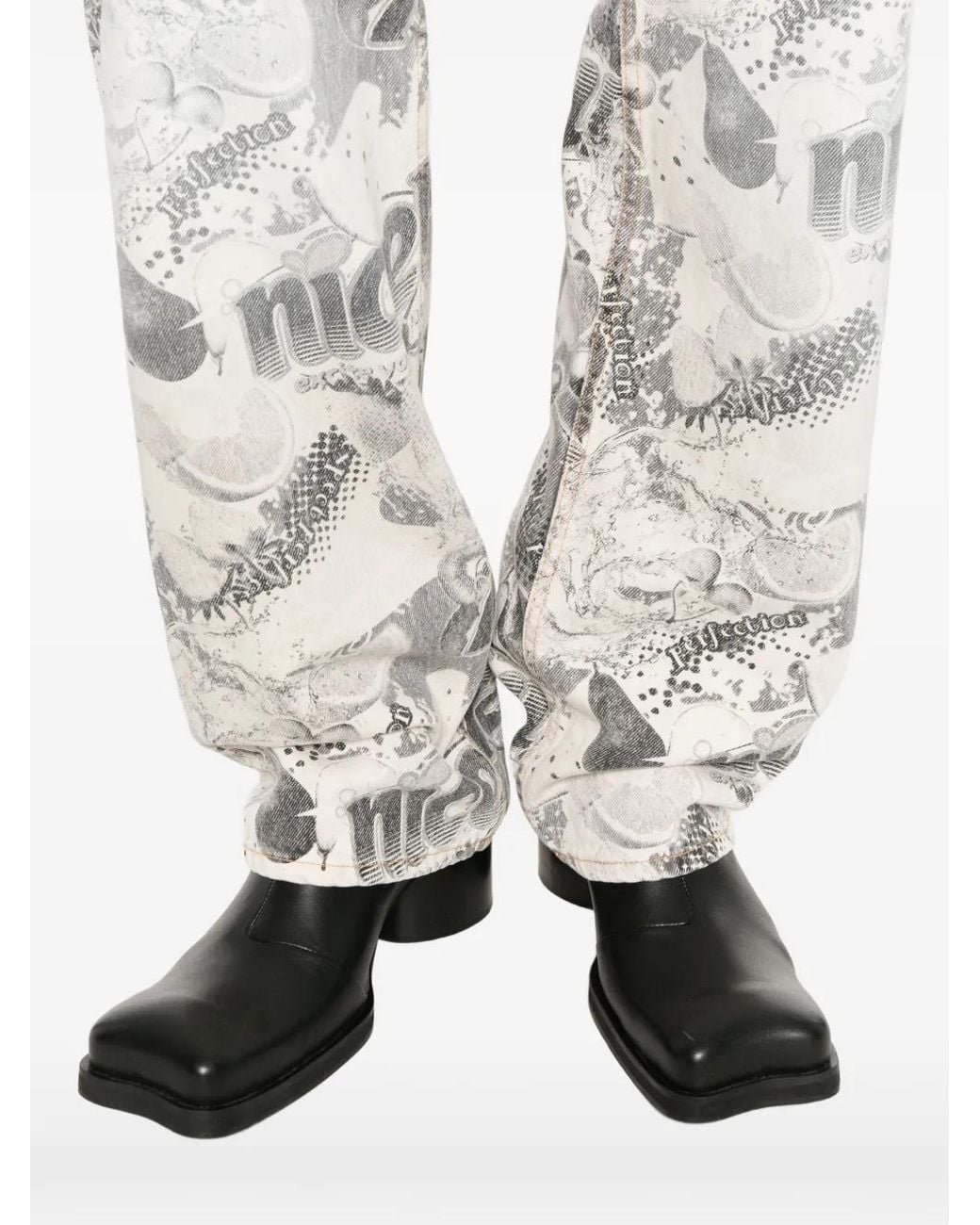 Martine Rose White Print-Detail Pocket Jeans for men