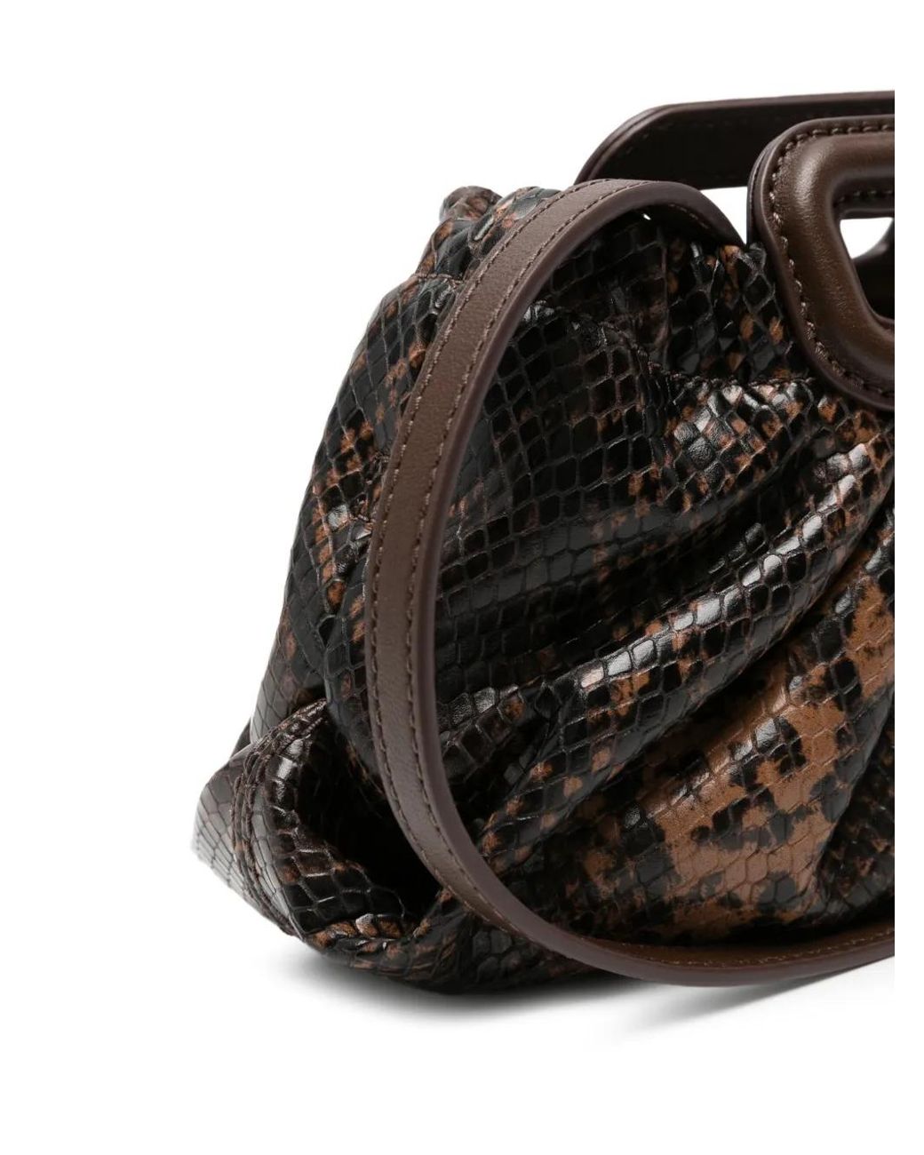 Maje Black Snake-Effect Leather Clutch Bag