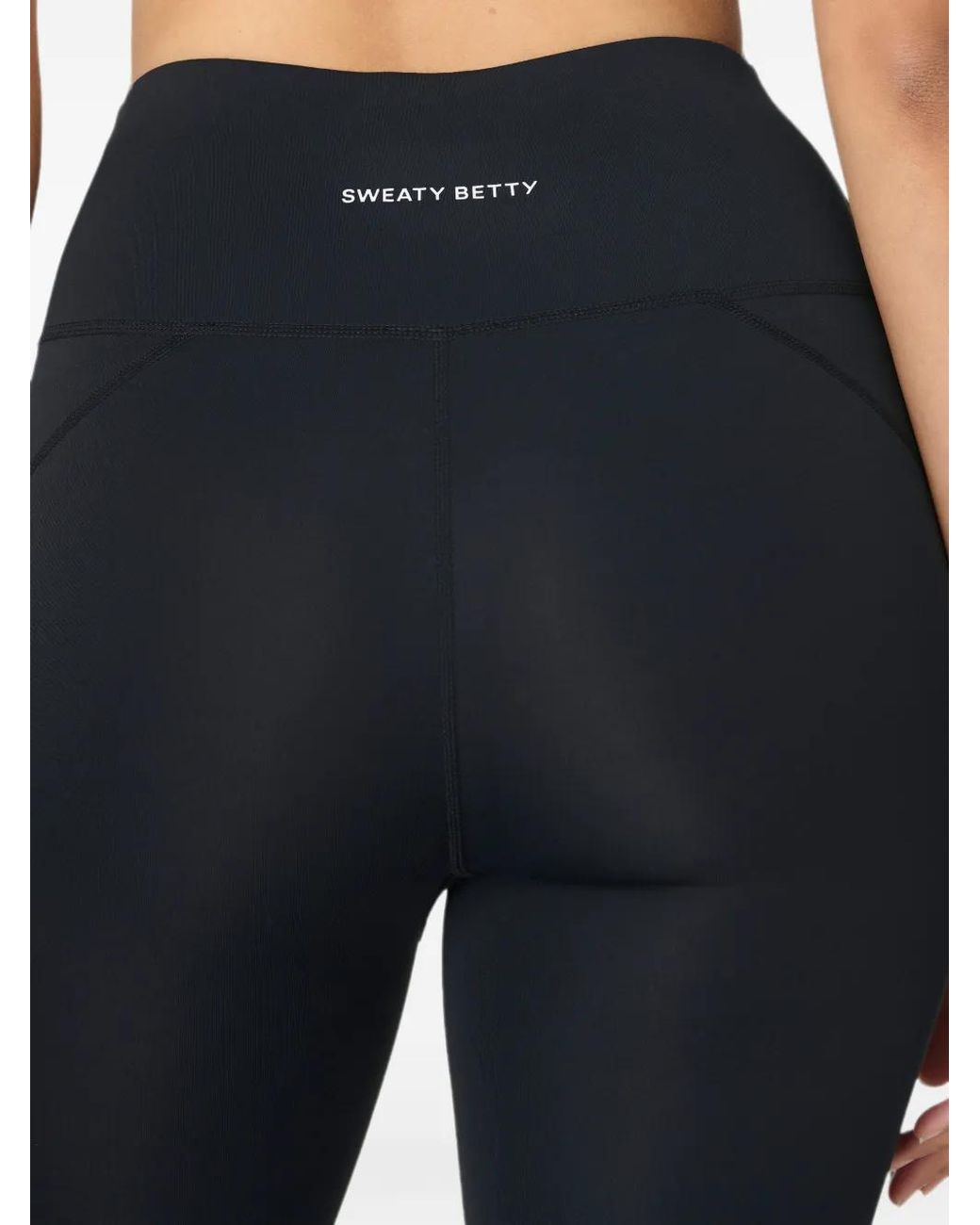 Sweaty Betty Black Logo-Print Internal-Drawstring Leggings
