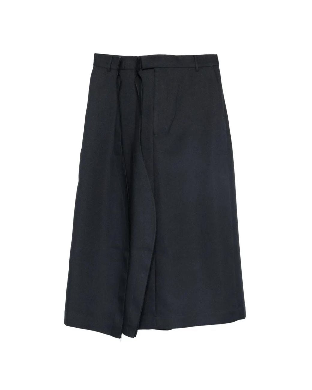 Litkovskaya Blue Wrap-Style Raw-Edge Skirt