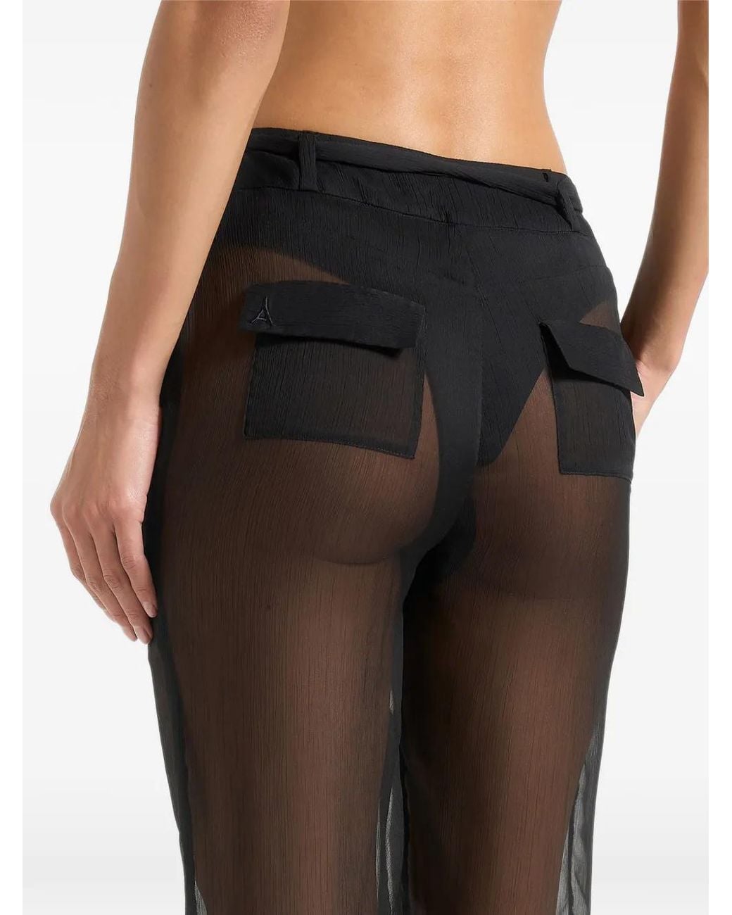 Manière De Voir Black Sheer Belted Trousers