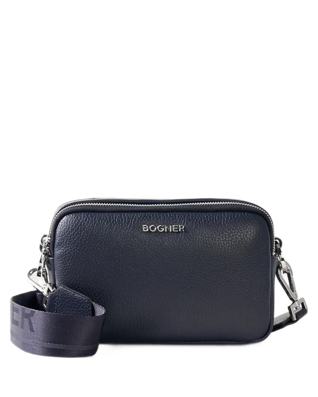 Bogner Blue Wallis Avy Pebbled-Leather Crossbody Bag