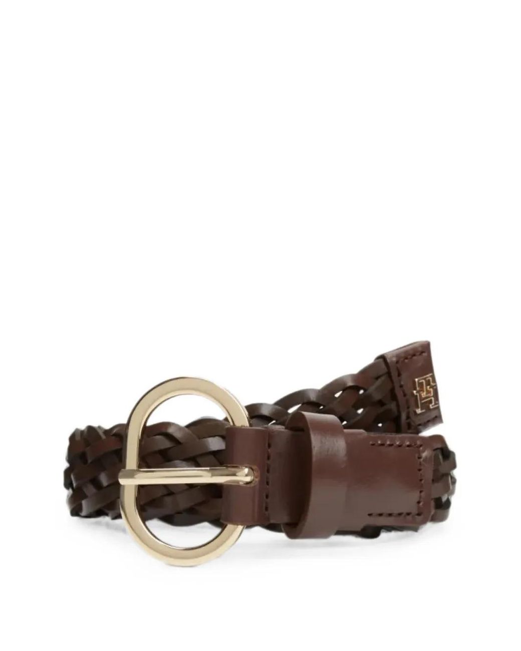 Tommy Hilfiger Brown Interwoven Leather Belt