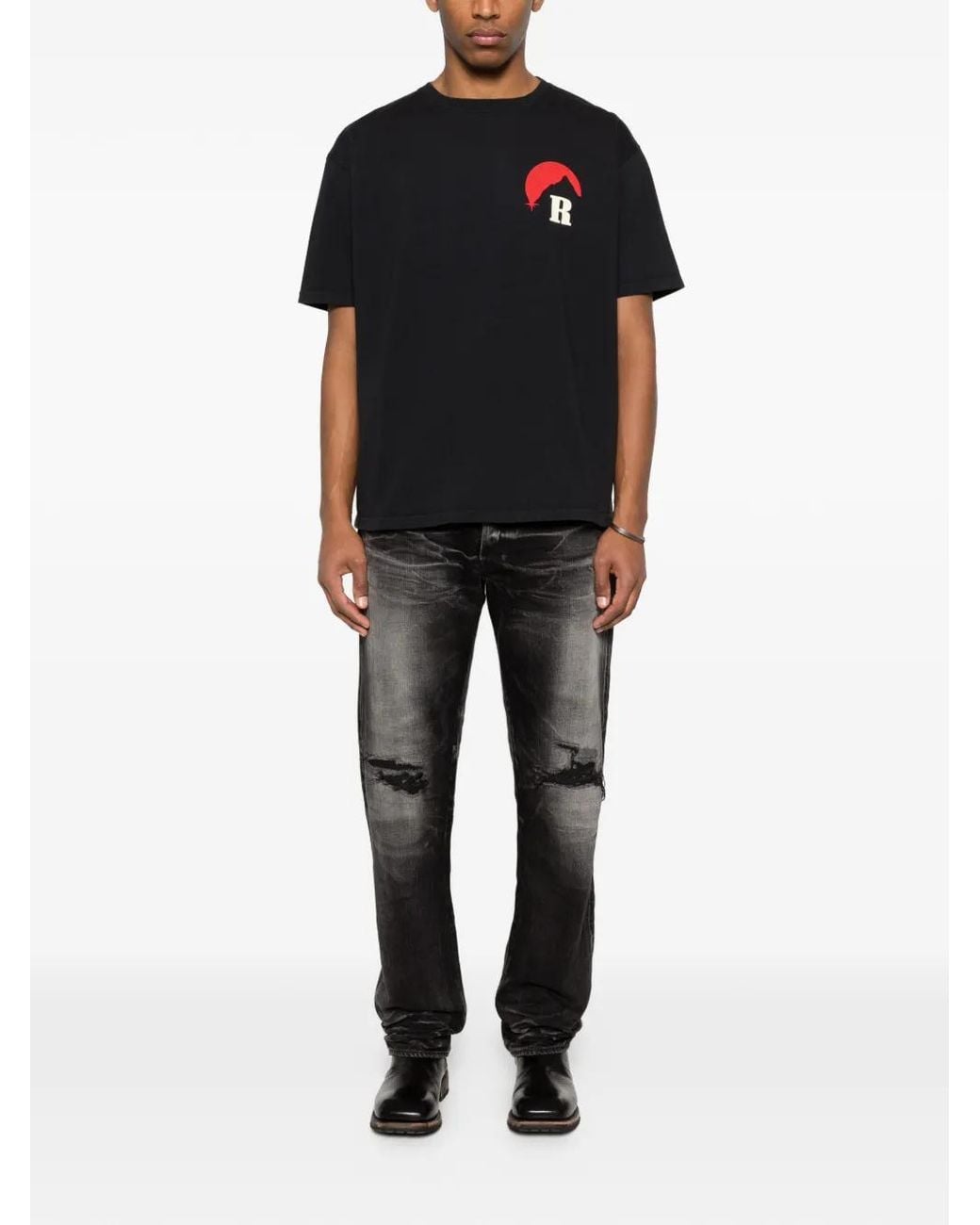 Mastercraft Union Black Ripped-Detail Jeans for men
