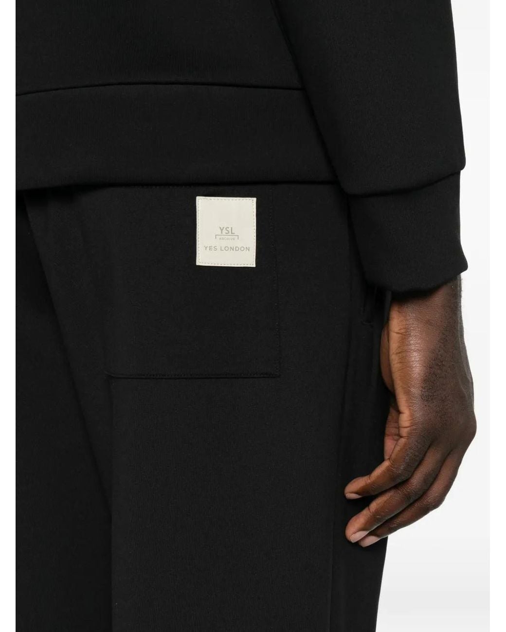 Yes London Black Drawstring Track Pants for men