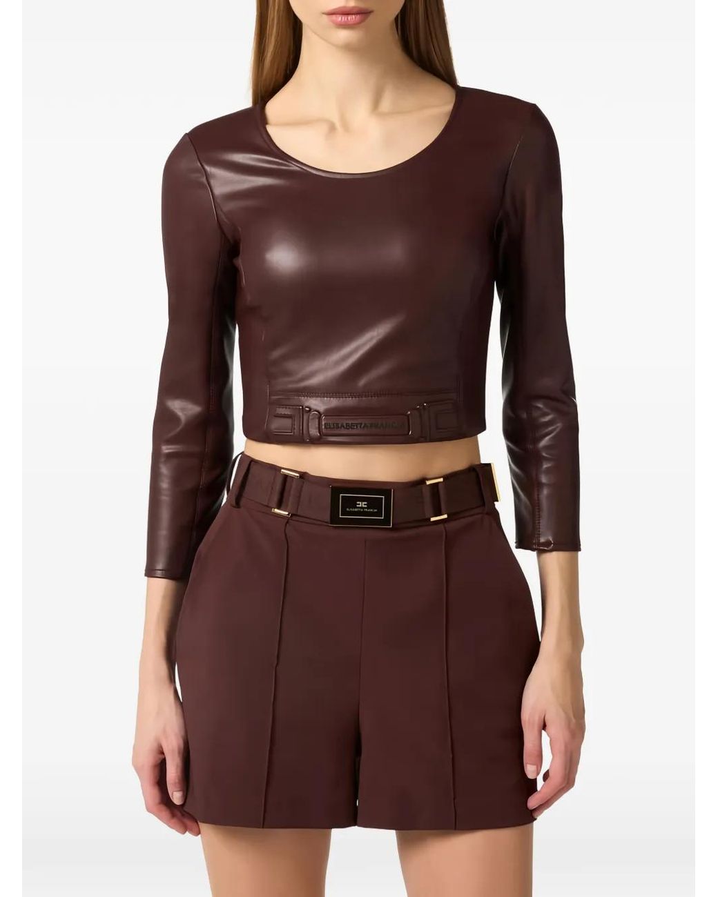 Elisabetta Franchi Purple Top With Embossed Logo